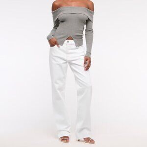 Abercrombie Curve Love The Baggy Low Rise White Size 28L